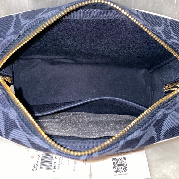 Coach Dempsey Boxy Cosmetic Case 20 In Signature Denim With Coach Patch New - Picture 9 of 12